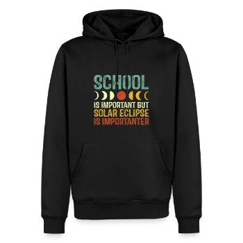 Schule ist wichtig, aber Sonnenfinsternis ist wichtig - Männer Premium Bio Hoodie - Schwarz - Vorne - Nico (187cm)
