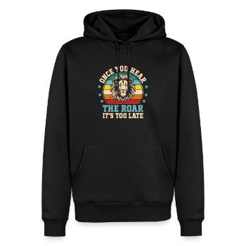 Lion - Dès que vous entendez le rugissement, il est trop tard - Sweat à capuche Premium bio Homme - noir - Devant - Nico (187cm)