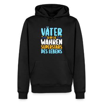 Papa Fête des pères Papa - Sweat à capuche Premium bio Homme - noir - Devant - Nico (187cm)