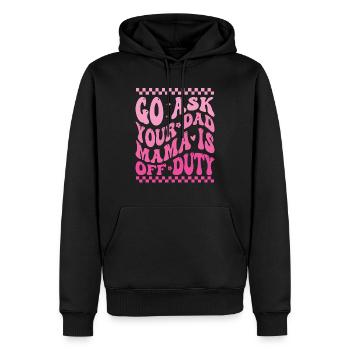 Groovy Va Demander À Ton Papa Maman Est Hors Service Drôle Moth - Sweat à capuche Premium bio Homme - noir - Devant - Nico (187cm)