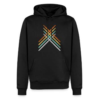 Retro Vintage Schlagzeuger TShirt 70er 80er Jahre Distressed - Männer Premium Bio Hoodie - Schwarz - Vorne - Nico (187cm)
