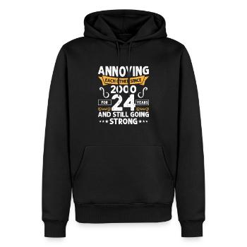 Beziehung Ehe Jubiläum - sich necken seit 2000 - Männer Premium Bio Hoodie - Schwarz - Vorne - Nico (187cm)