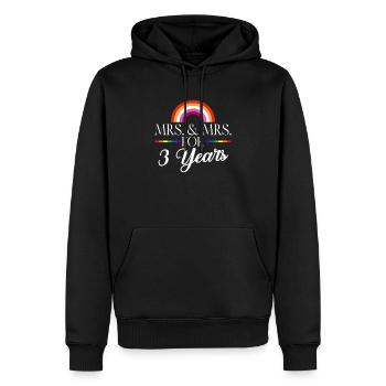 Mrs. & Mrs. Seit 3 Jahren Gay Pride Gay Marriag - Männer Premium Bio Hoodie - Schwarz - Vorne - Nico (187cm)