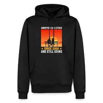 eziehung Ehe Jubiläum - sich necken seit 2000 - Männer Premium Bio Hoodie - Schwarz - Vorne - Nico (187cm)