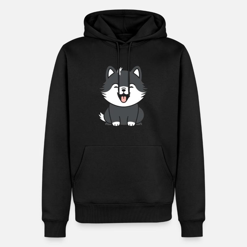 Wolf - Männer Premium Bio Hoodie - Schwarz