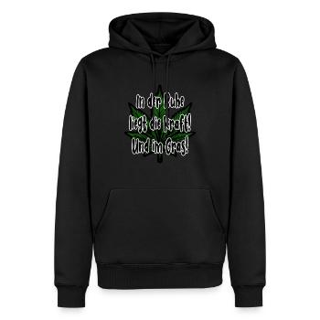 Cannabis Strength lies in calmness! And in the grass! - Men’s Premium Organic Hoodie - black - Front - Nico (187cm)