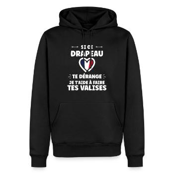 Patriote Flagge Frankreich - Männer Premium Bio Hoodie - Schwarz - Vorne - Nico (187cm)