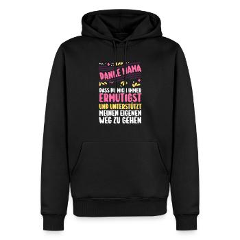 Maman Fête des mères Maman - Sweat à capuche Premium bio Homme - noir - Devant - Nico (187cm)