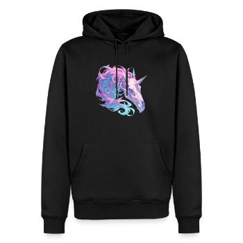 Licorne Halloween Licorne japonaise - Sweat à capuche Premium bio Homme - noir - Devant - Nico (187cm)