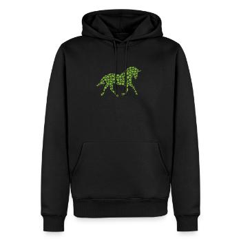 Licorne Saint-Patrick Licorne japonaise - Sweat à capuche Premium bio Homme - noir - Devant - Nico (187cm)