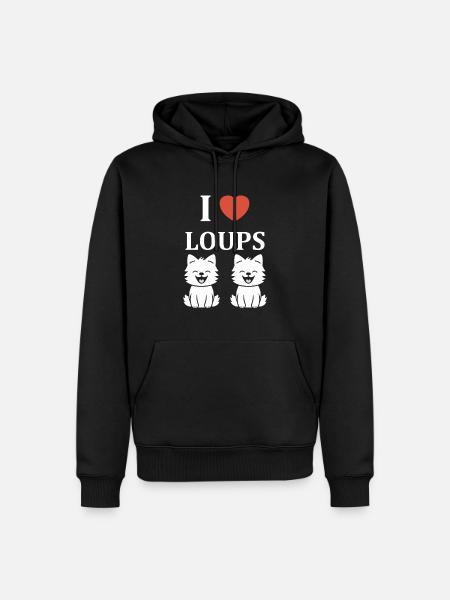 Humour loup - Sweat à capuche Premium bio Homme - noir