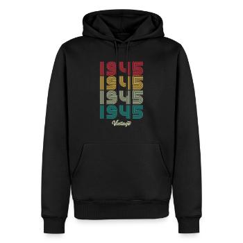 79 Jahre alter Jahrgang 1945 Limitierte Auflage 79. - Männer Premium Bio Hoodie - Schwarz - Vorne - Nico (187cm)