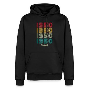 74 Jahre alter Jahrgang 1950 Limitierte Auflage 74. - Männer Premium Bio Hoodie - Schwarz - Vorne - Nico (187cm)