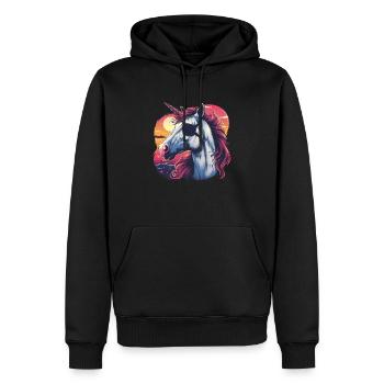 Pirat Einhorn Kawaii Japanisch - Männer Premium Bio Hoodie - Schwarz - Vorne - Nico (187cm)
