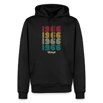58 Jahre alter Jahrgang 1966 Limitierte Auflage 58. - Männer Premium Bio Hoodie - Schwarz - Vorne - Nico (187cm)