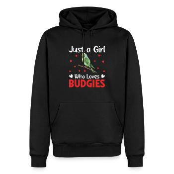 Wellensittich gefiederter Freund Vögel beobachten - Männer Premium Bio Hoodie - Schwarz - Vorne - Nico (187cm)