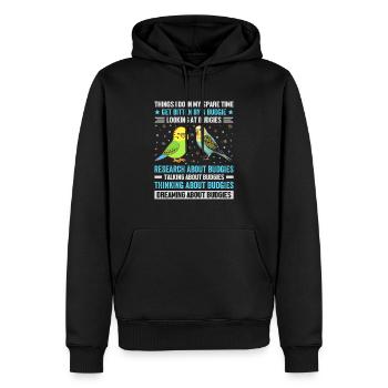 Wellensittich gefiederter Freund Vögel beobachten - Männer Premium Bio Hoodie - Schwarz - Vorne - Nico (187cm)