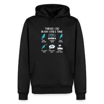 Budgerigar, Feathered Friend, Bird Watching - Men’s Premium Organic Hoodie - black - Front - Nico (187cm)