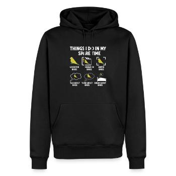 Budgerigar, Feathered Friend, Bird Watching - Men’s Premium Organic Hoodie - black - Front - Nico (187cm)