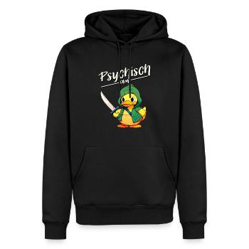 Psychisch am Ente - Lustiger Enten Spass - Männer Premium Bio Hoodie - Schwarz - Vorne - Nico (187cm)