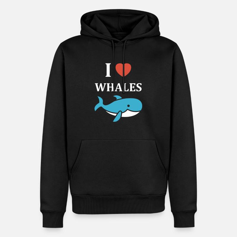 humour baleine - Sweat à capuche Premium bio Homme - noir