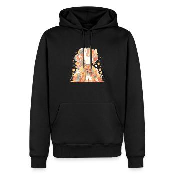 Licorne Kimono Kawaii Japonais - Sweat à capuche Premium bio Homme - noir - Devant - Nico (187cm)
