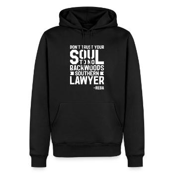 Do not trust a lawyer from the south - Men’s Premium Organic Hoodie - black - Front - Nico (187cm)