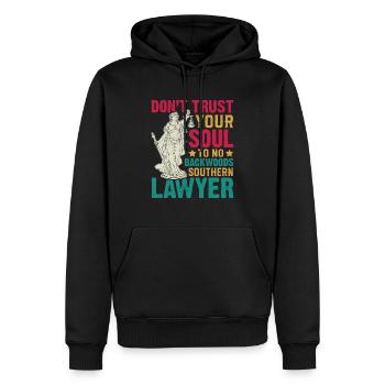 Do not trust a lawyer from the south - Men’s Premium Organic Hoodie - black - Front - Nico (187cm)