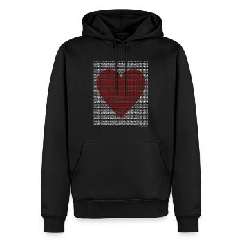 Ein Herz aus Liebe - Männer Premium Bio Hoodie - Schwarz - Vorne - Nico (187cm)