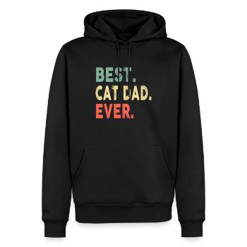 Best Cat Dad Ever Cool Daddy Funny Vintage - Men’s Premium Organic Hoodie - black - Front - Nico (187cm)