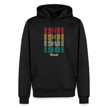 43 Jahre alter Jahrgang 1981 Limitierte Auflage 43. - Männer Premium Bio Hoodie - Schwarz - Vorne - Nico (187cm)