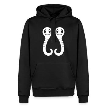 Regenwurm - Männer Premium Bio Hoodie - Schwarz - Vorne - Nico (187cm)