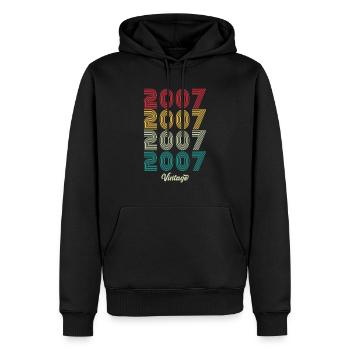 17 Jahre alter Jahrgang 2007 Limitierte Auflage 17. - Männer Premium Bio Hoodie - Schwarz - Vorne - Nico (187cm)