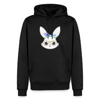 Soin du lapin de Pâques petit lapin mignon - Sweat à capuche Premium bio Homme - noir - Devant - Nico (187cm)