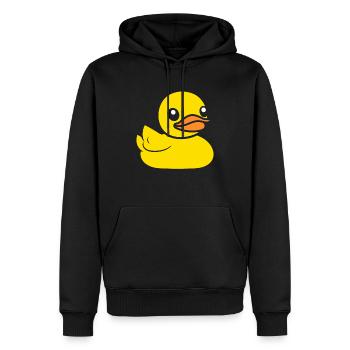 canard - Sweat à capuche Premium bio Homme - noir - Devant - Nico (187cm)