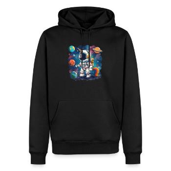 Licorne Astronaute Kawaii Japonais - Sweat à capuche Premium bio Homme - noir - Devant - Nico (187cm)
