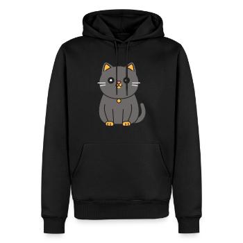 Chartreux kleine Katze - Männer Premium Bio Hoodie - Schwarz - Vorne - Nico (187cm)