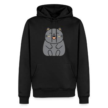 Chat - Sweat à capuche Premium bio Homme - noir - Devant - Nico (187cm)