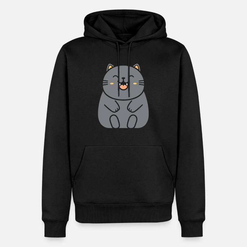 Katze - Männer Premium Bio Hoodie - Schwarz