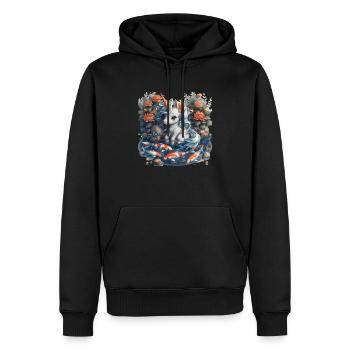 Einhorn Koi Fisch Kawaii Japanisch - Männer Premium Bio Hoodie - Schwarz - Vorne - Nico (187cm)