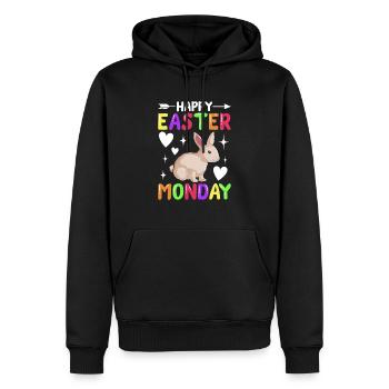 Frohen Ostermontag! Ostern Ostereier Osterhase - Männer Premium Bio Hoodie - Schwarz - Vorne - Nico (187cm)