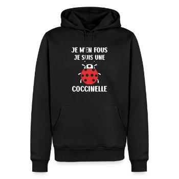 amour Coccinelle - Sweat à capuche Premium bio Homme - noir - Devant - Nico (187cm)