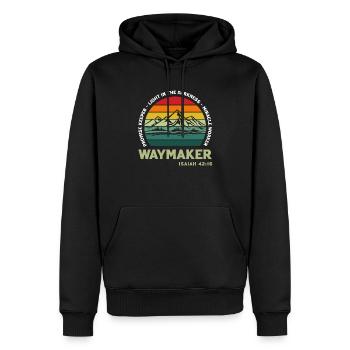 Vintage Waymaker Promise Keeper Miracle Worker - Männer Premium Bio Hoodie - Schwarz - Vorne - Nico (187cm)