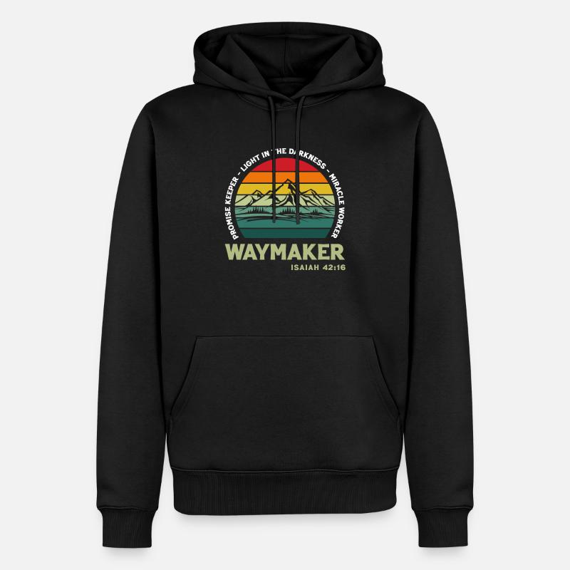 Vintage Waymaker Promise Keeper Miracle Worker - Sweat à capuche Premium bio Homme - noir