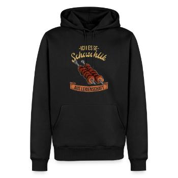 Je mange du chachlik de la passion Russie papa - Sweat à capuche Premium bio Homme - noir - Devant - Nico (187cm)