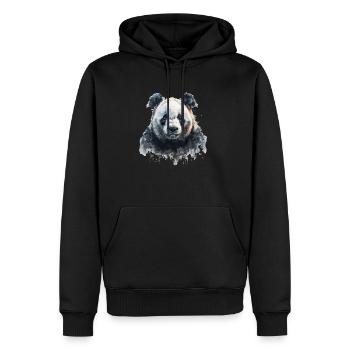 Panda Bear Aquarelles Panda japonais - Sweat à capuche Premium bio Homme - noir - Devant - Nico (187cm)