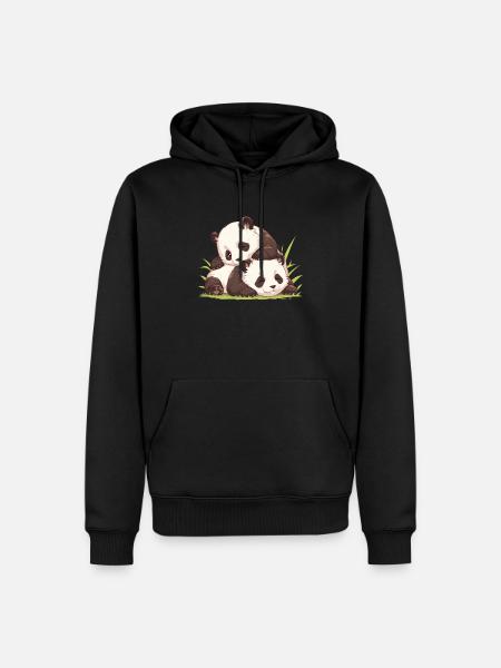 Panda Bear Cub Japanese Panda - Men’s Premium Organic Hoodie - black