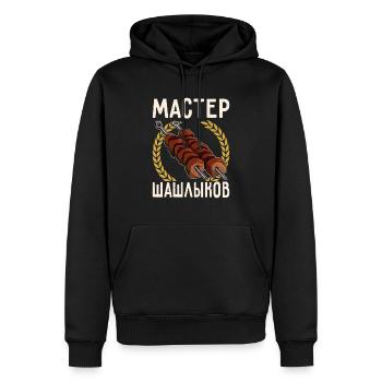 Maître Chachlik Russie Viande Grillades Mangal - Sweat à capuche Premium bio Homme - noir - Devant - Nico (187cm)
