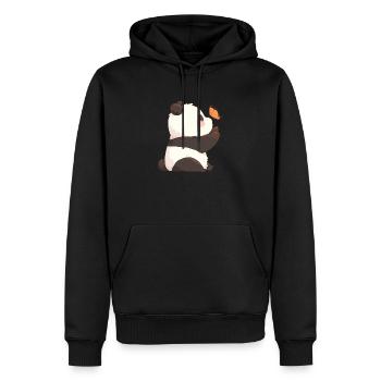 Pandabär Schmetterling Japanischer Riesenpanda - Männer Premium Bio Hoodie - Schwarz - Vorne - Nico (187cm)