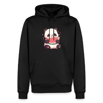 Pandabär Wassermelone Japanischer Riesenpanda - Männer Premium Bio Hoodie - Schwarz - Vorne - Nico (187cm)